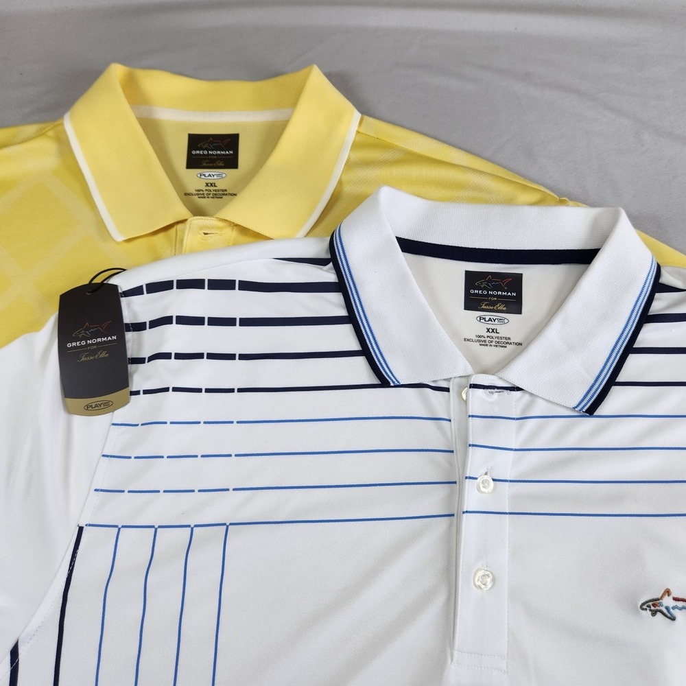 Greg Norman Play Dry Golf Polo Shirt Lot Of 2 XXL Performance Stretch NEW